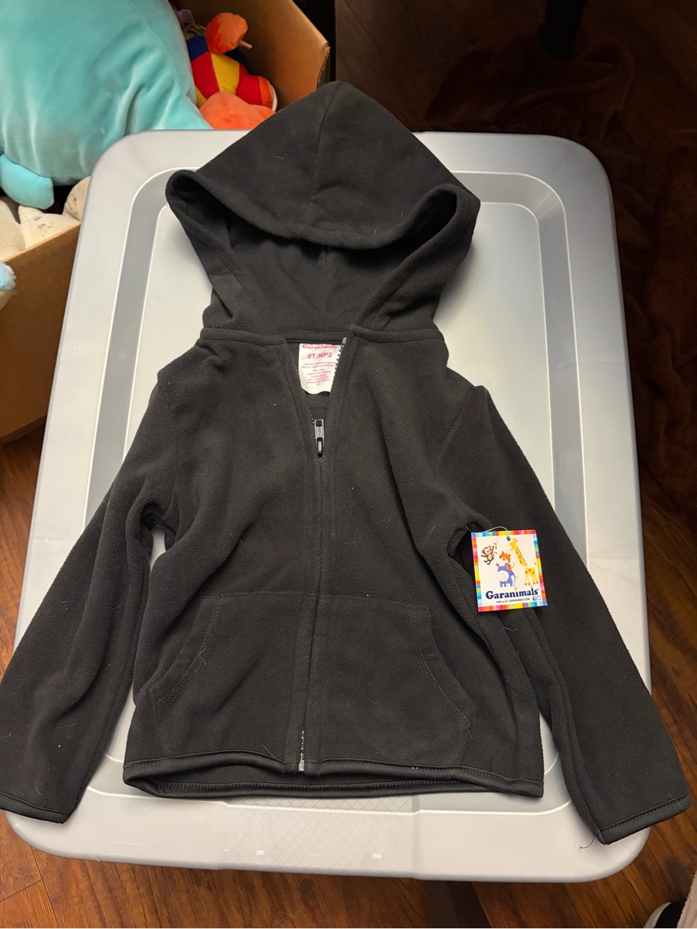 Garanimals black fleece zip up toddler size 2T